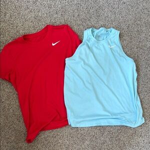 Nike Red short sleeve and Blue tank for Active Wear